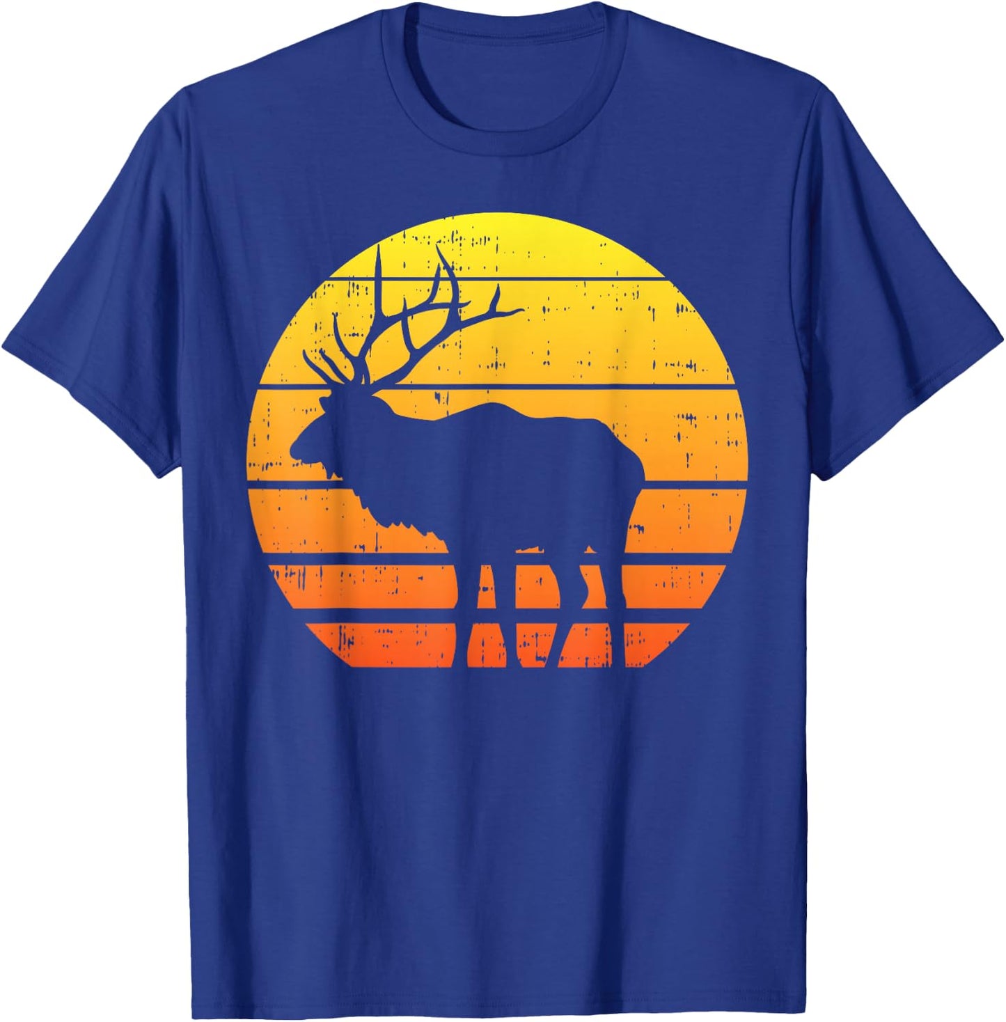 Deer Sunset Elk Buck Hunting Archery Hunter Archer Gift T-Shirt - T-Shirt | Royal
