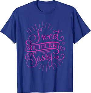Sassy Southern Girls Attitude Cowboy Boots Rodeo Ladies T-Shirt - T-Shirt | Royal