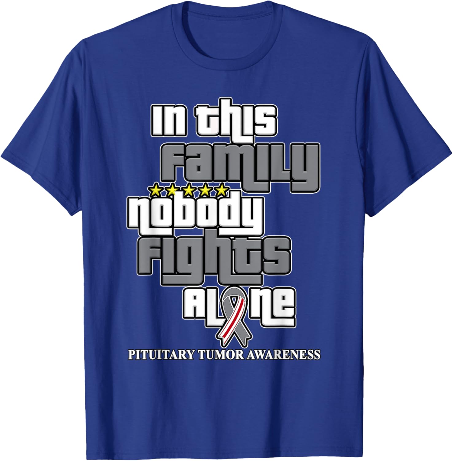 Nobody Fights Alone Pituitary Tumor Awareness T-Shirt - T-Shirt | Royal