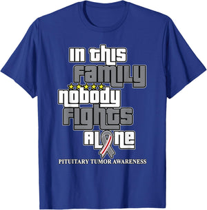 Nobody Fights Alone Pituitary Tumor Awareness T-Shirt - T-Shirt | Royal
