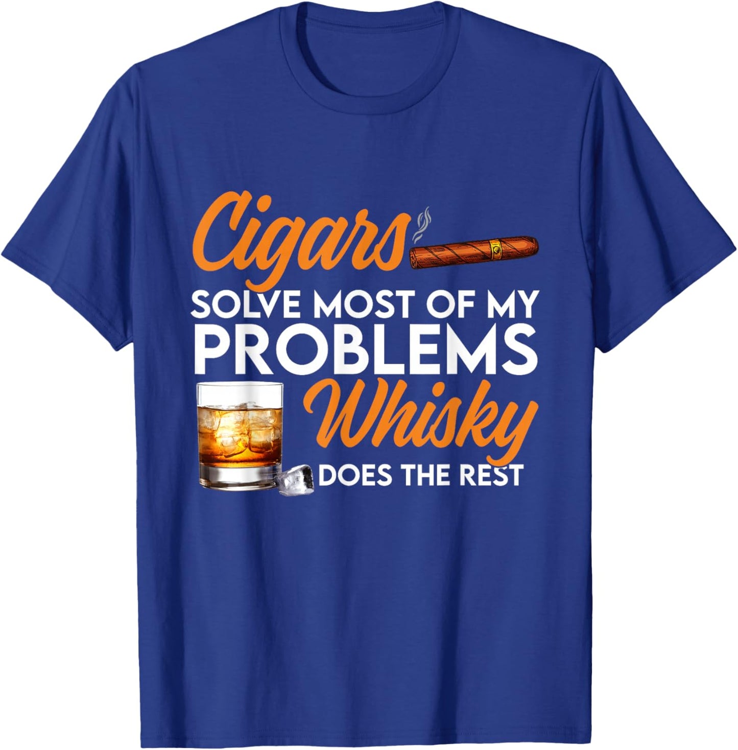 Cigars And Whiskey Funny Drinking Lover Adults Men Women T-Shirt - T-Shirt | Royal