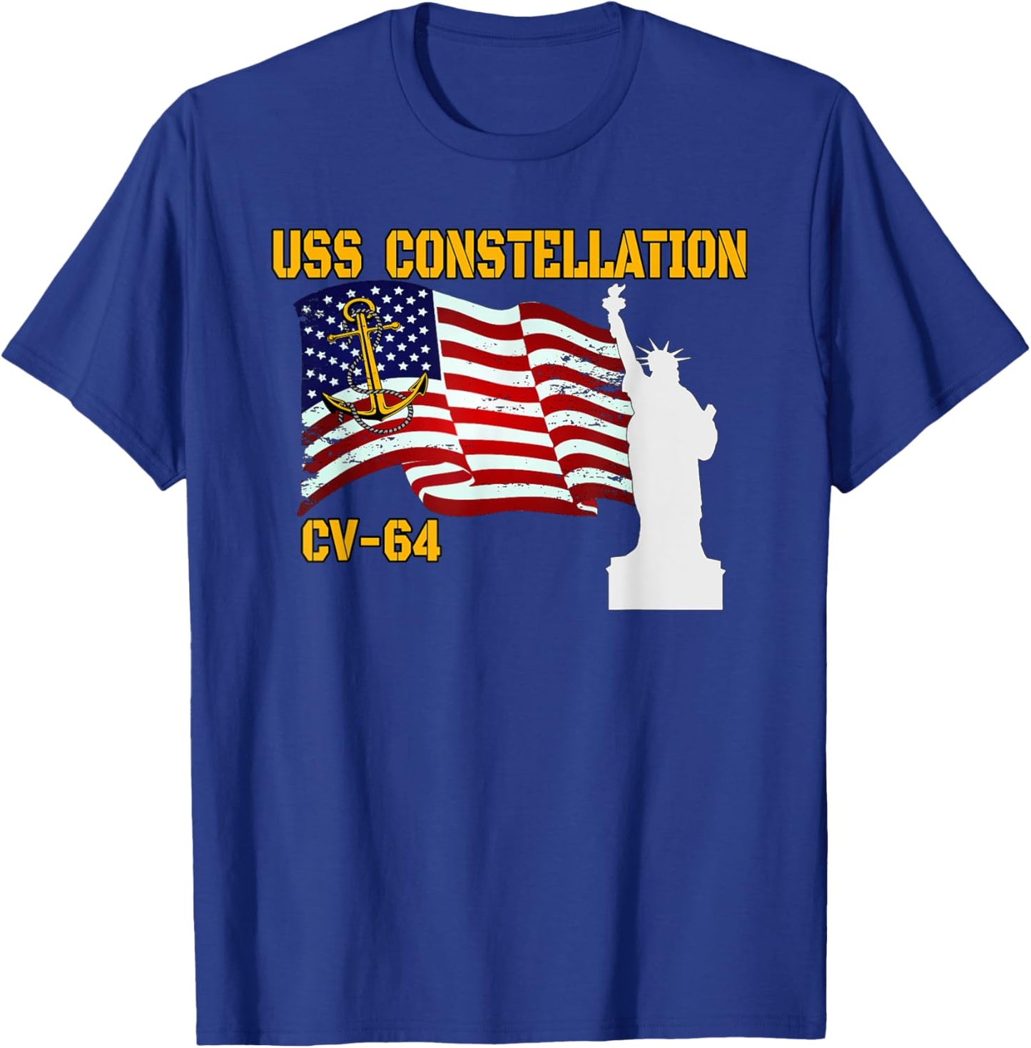 Aircraft Carrier USS Constellation Veterans Father Grandpa T-Shirt - T-Shirt | Royal