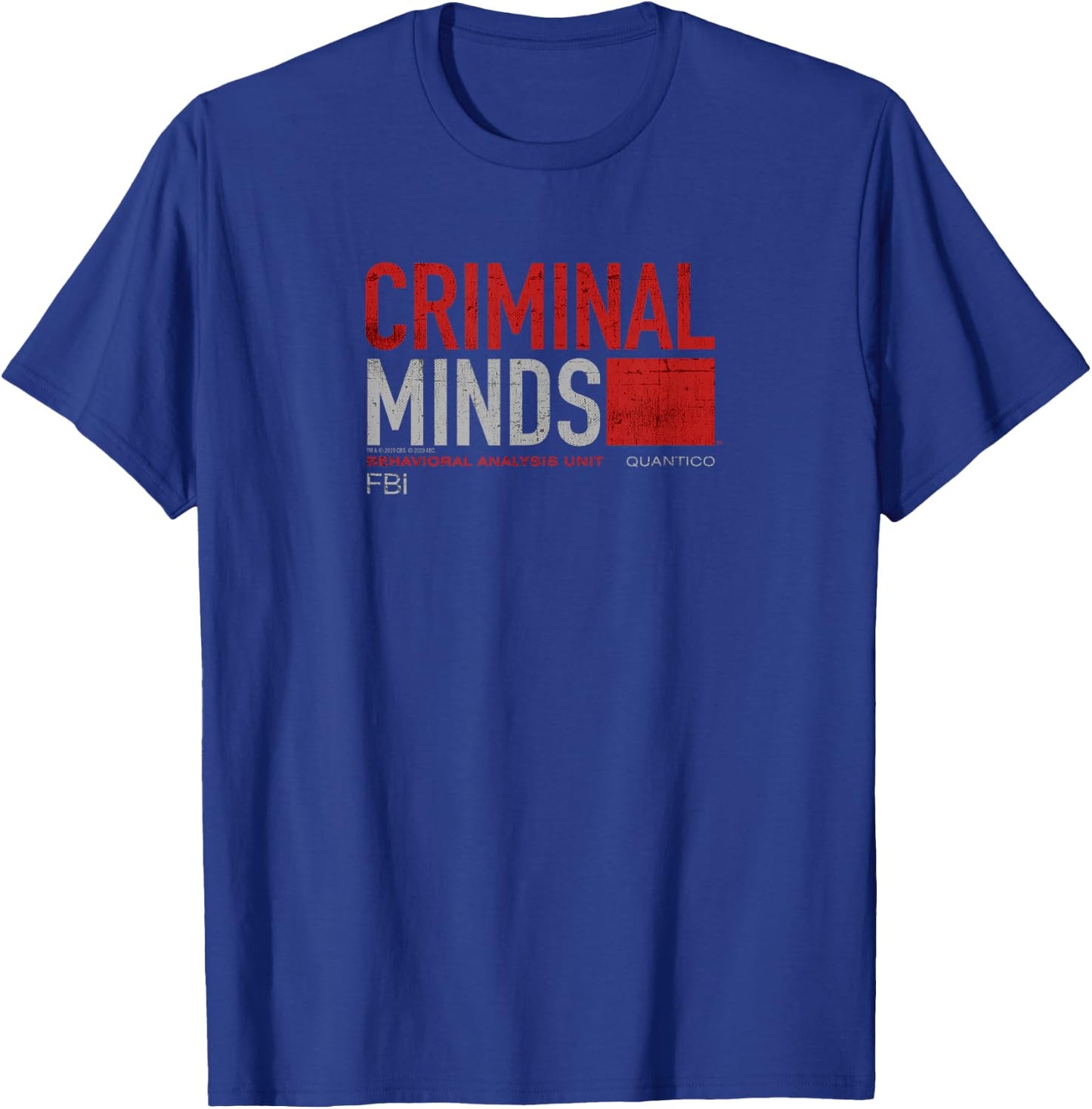 CBS Criminal Minds Distressed BAU Quantico T-Shirt - T-Shirt | Royal