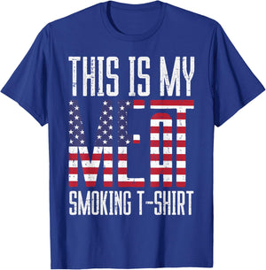 My Meat Grill Shirt US Flag Bbq Barbecue Patriot Men Women T-Shirt - T-Shirt | Royal