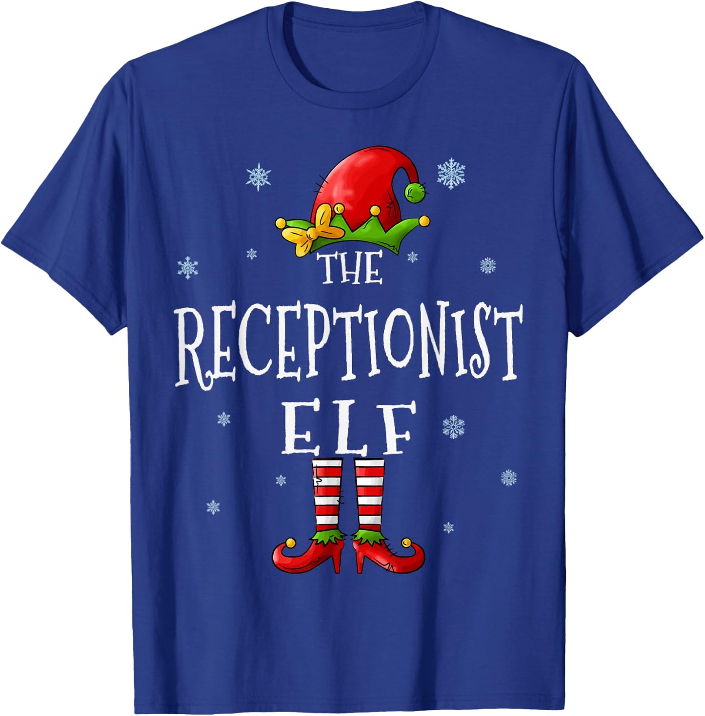 The Receptionist Elf Squad Funny Groupe Matching Christmas T-Shirt - T-Shirt | Royal