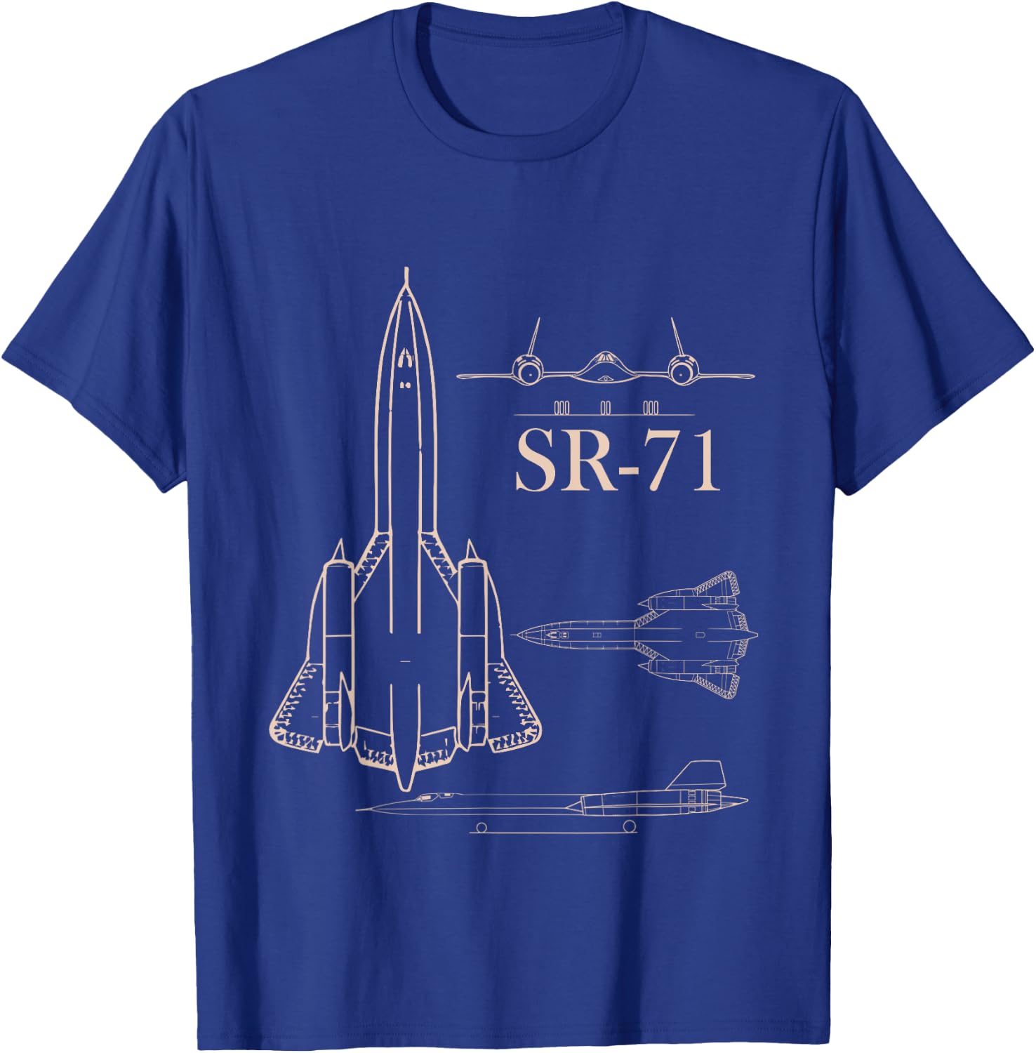 Military Jet SR-71 Blackbird Pilot Airman T-Shirt - T-Shirt | Royal