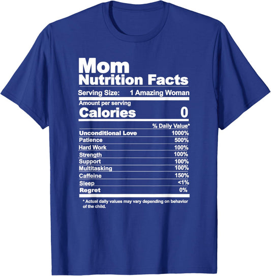 Mom Nutrition Facts T-Shirt - T-Shirt | Royal