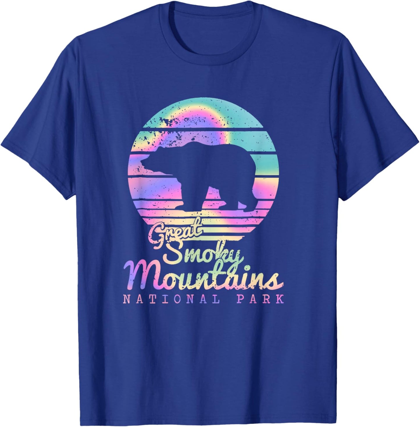 Retro Great Smoky Mountains National Park TN Bear T-Shirt - T-Shirt | Royal