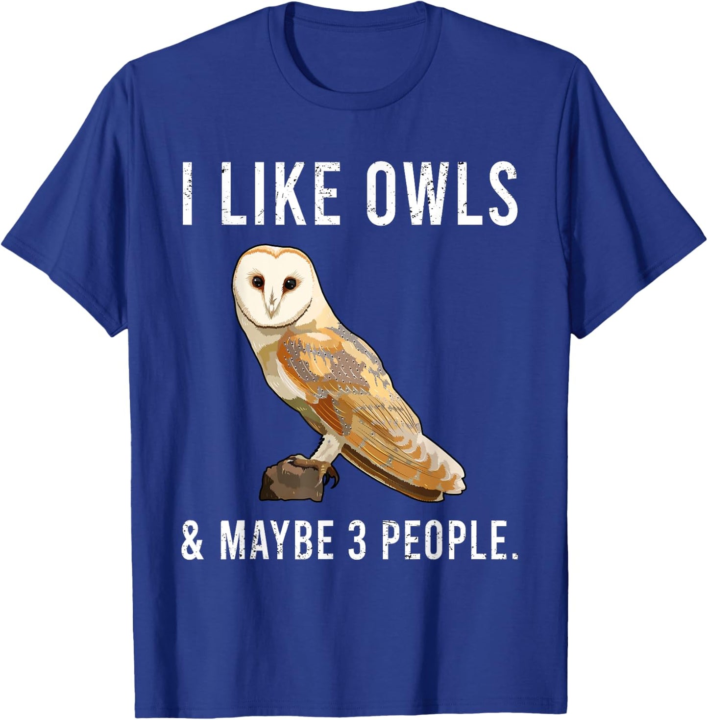 Funny I Like Barn Owls And Maybe 3 People T-Shirt - T-Shirt | Royal