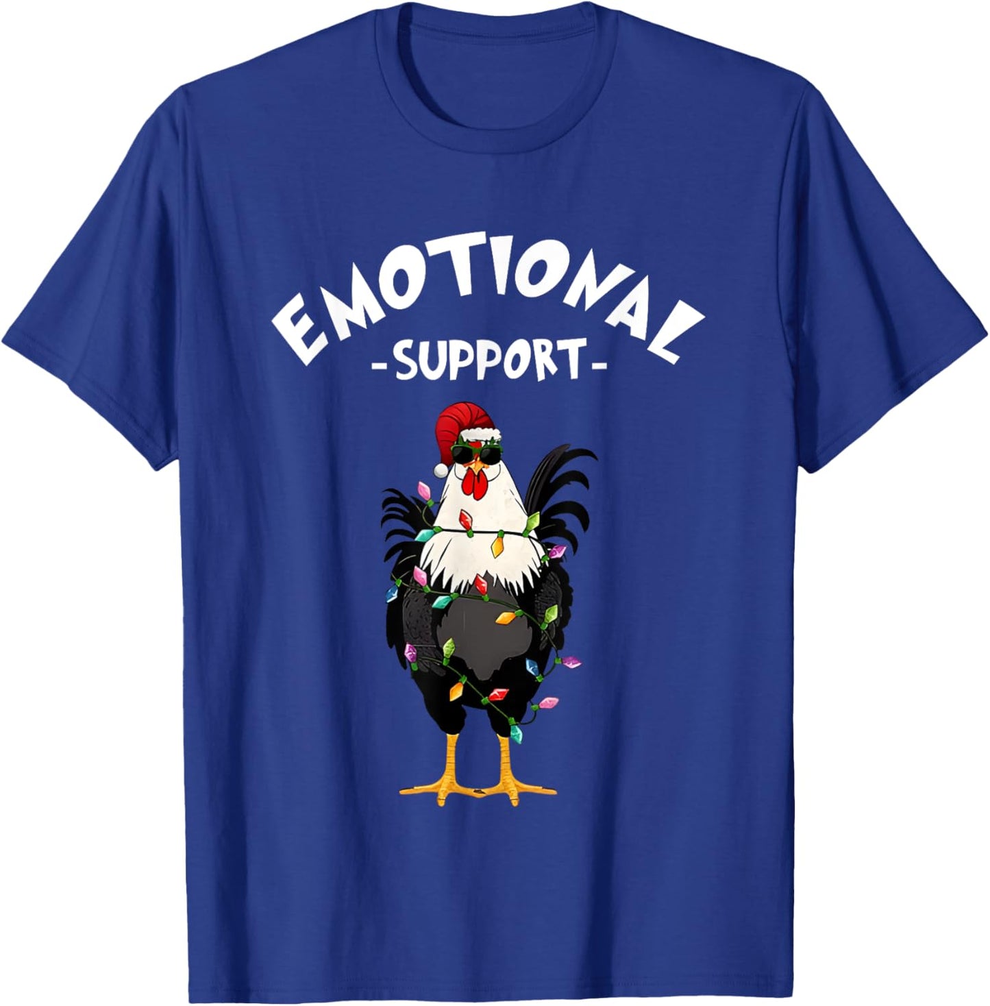 Chicken Emotional Support Cock Funny Christmas T-Shirt - T-Shirt | Royal