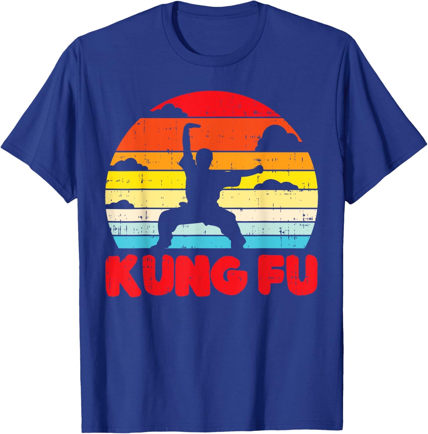Kung Fu Horse Pose Retro Wushu Chinese Martial Arts Gift T-Shirt - T-Shirt | Royal