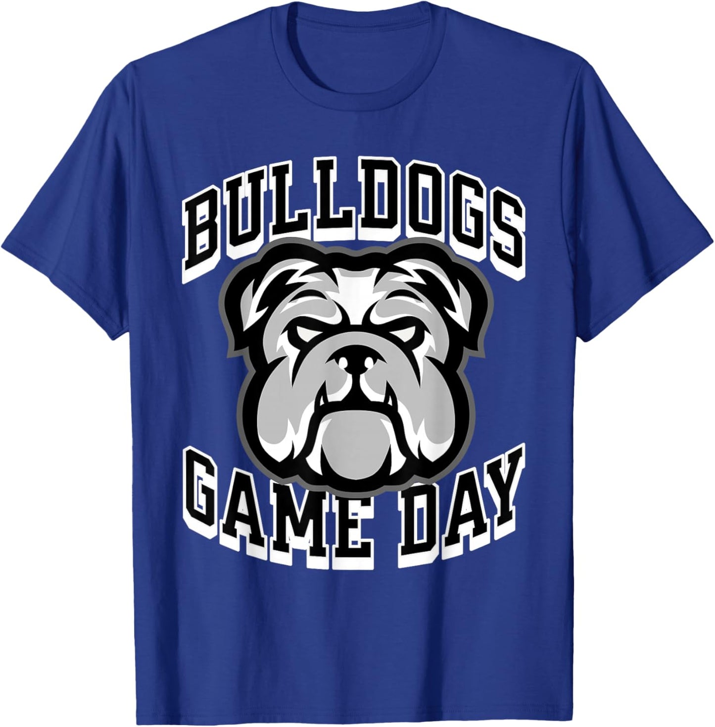 Bulldogs Game Day Sports Baseball Football Print Mom Dad T-Shirt - T-Shirt | Royal