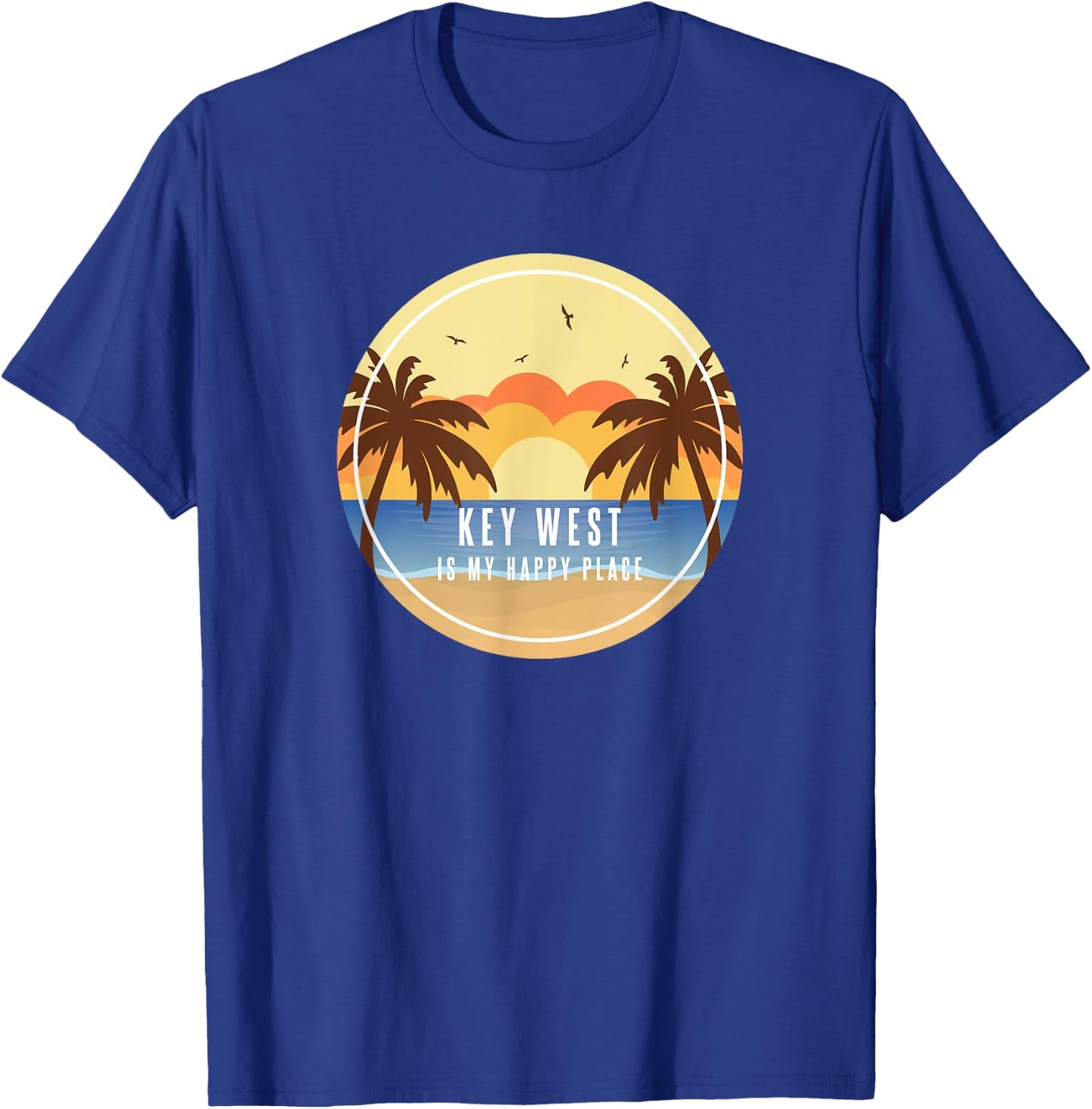 Key West Florida Is My Happy Place Fun Beach Vacation Sun Pa T-Shirt - T-Shirt | Royal