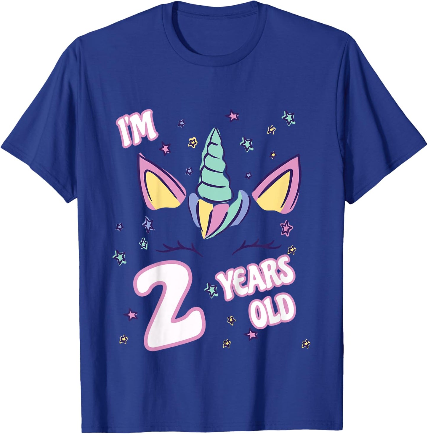Unicorn 2nd birthday i'm 2 years old girl unicorn design T-Shirt - T-Shirt | Royal