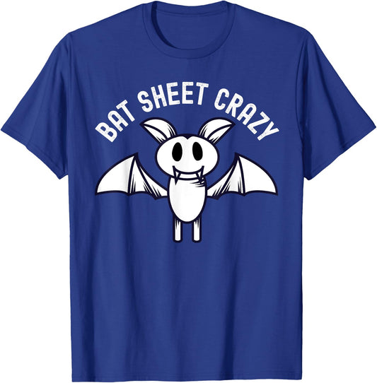 Bat Sheet Crazy Funny Bat Pun Halloween Costume T-Shirt - T-Shirt | Royal