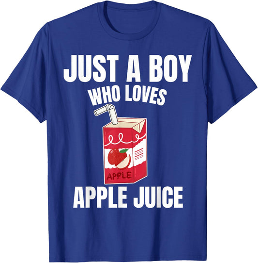 Just A Boy Who Loves Apple Juice Juice Lover Fruit Juice T-Shirt - T-Shirt | Royal