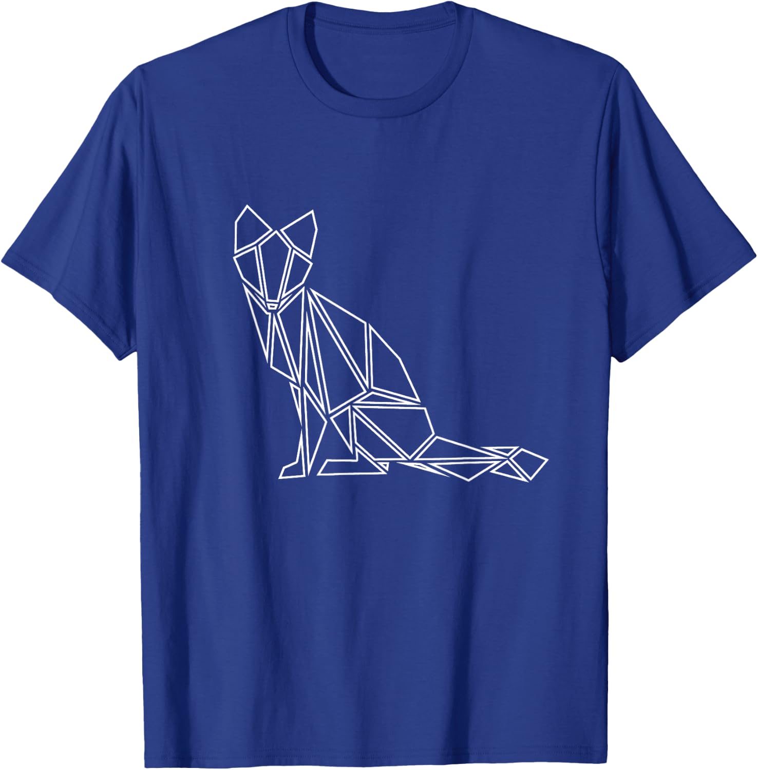 POLYGON FOX forest animal geometric polygon minimalist T-Shirt - T-Shirt | Royal