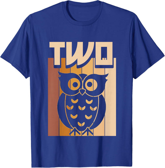 2 Year Old Owl Birthday Boy Girl 2nd Birthday Owl T-Shirt - T-Shirt | Royal