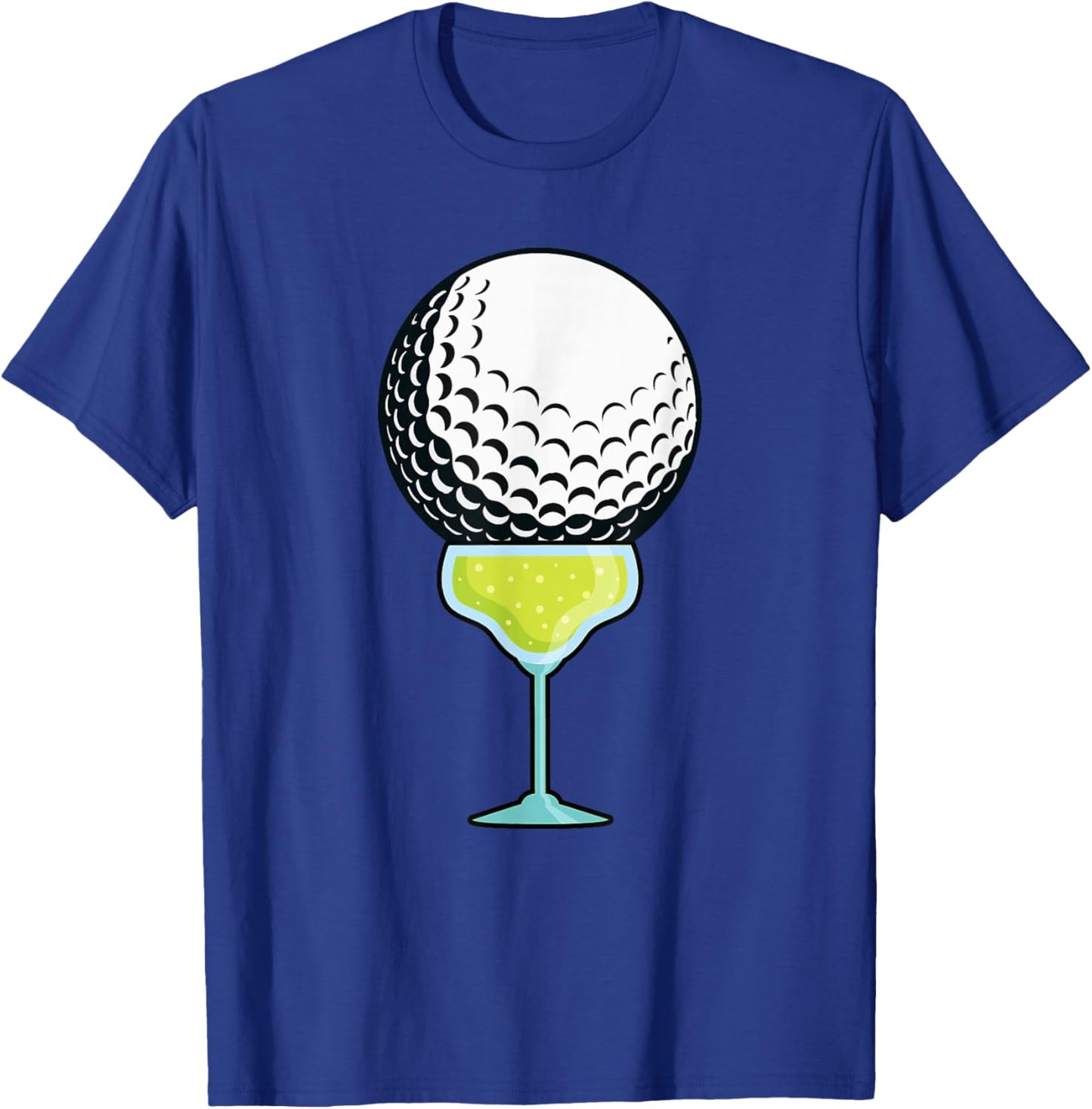 Funny Golf Ball on a Margarita Cocktail Golfer Golf Fan T-Shirt - T-Shirt | Royal