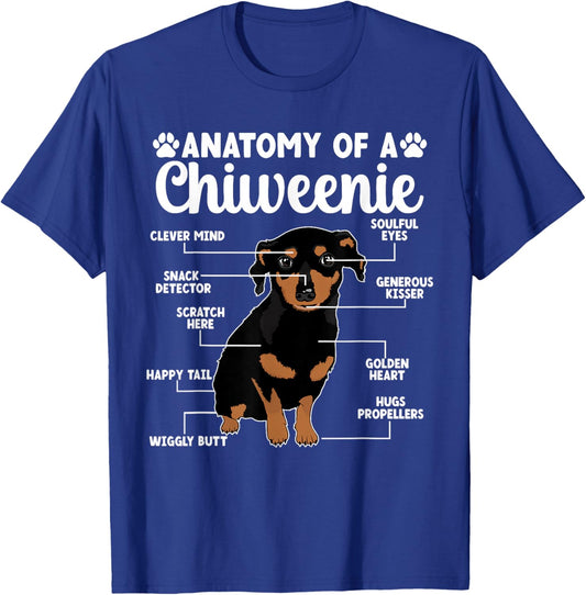 Anatomy Of A Chiweenie Owner Chiweenie Mom & Dad T-Shirt - T-Shirt | Royal