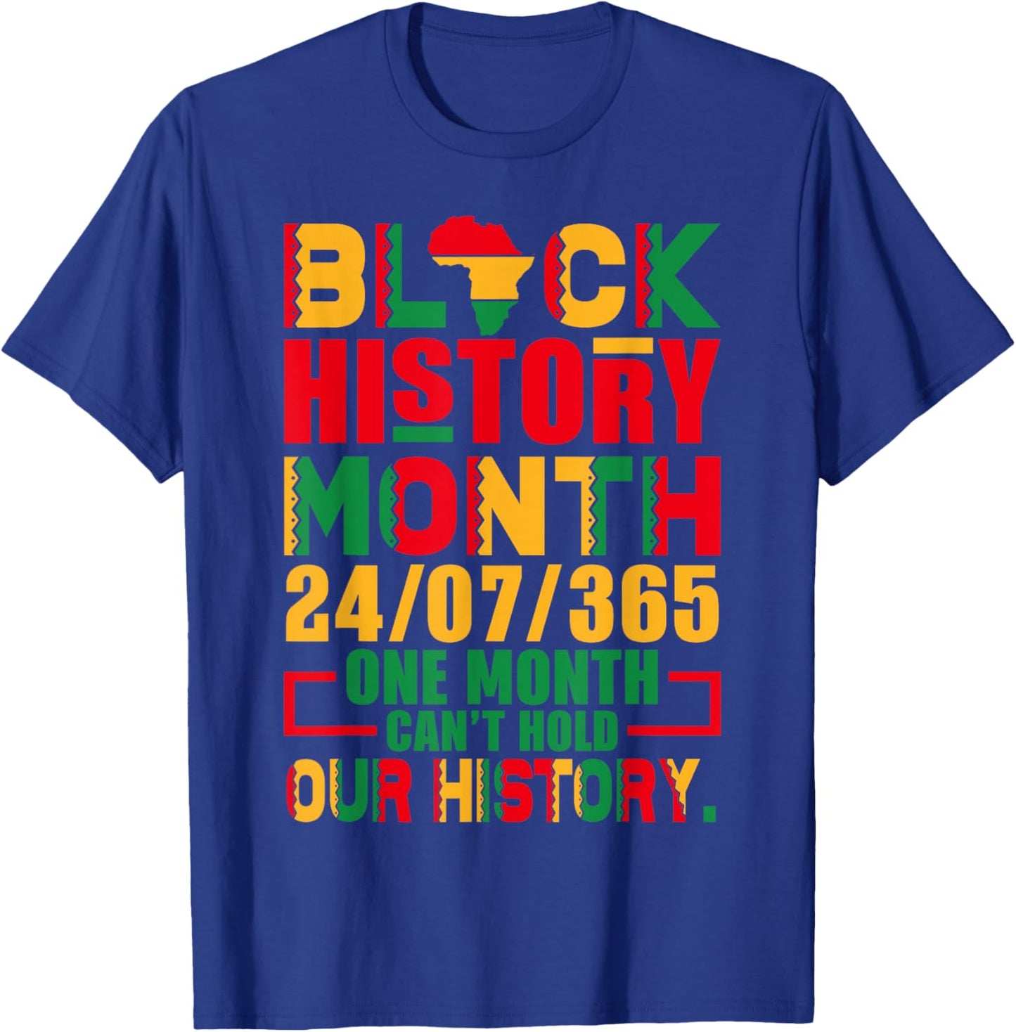 Vintage Proud Black Heritage Black History Month 24 7 T-Shirt - T-Shirt | Royal
