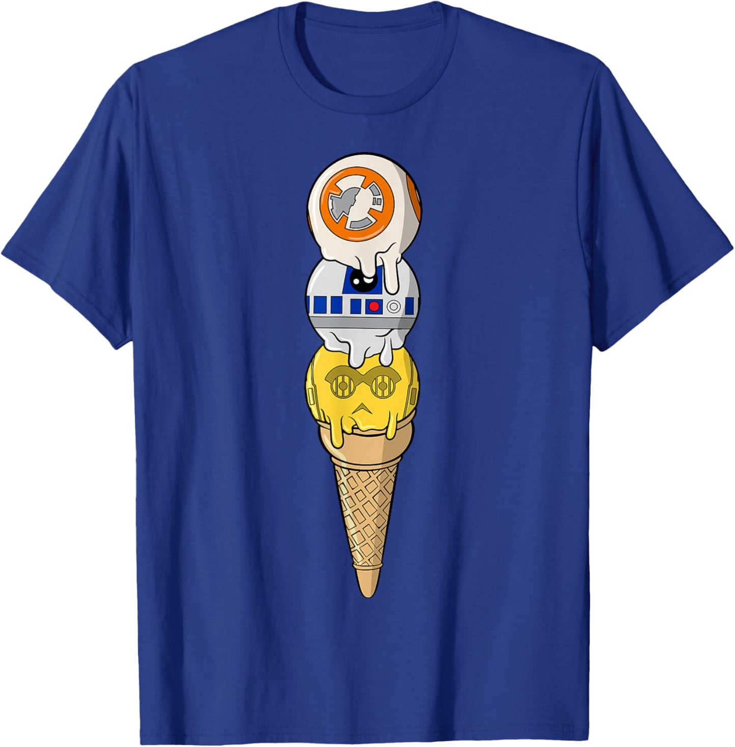 Star Wars Classic BB-8 R2-D2 & C-3PO Ice-Cream Scoops T-Shirt - T-Shirt | Royal