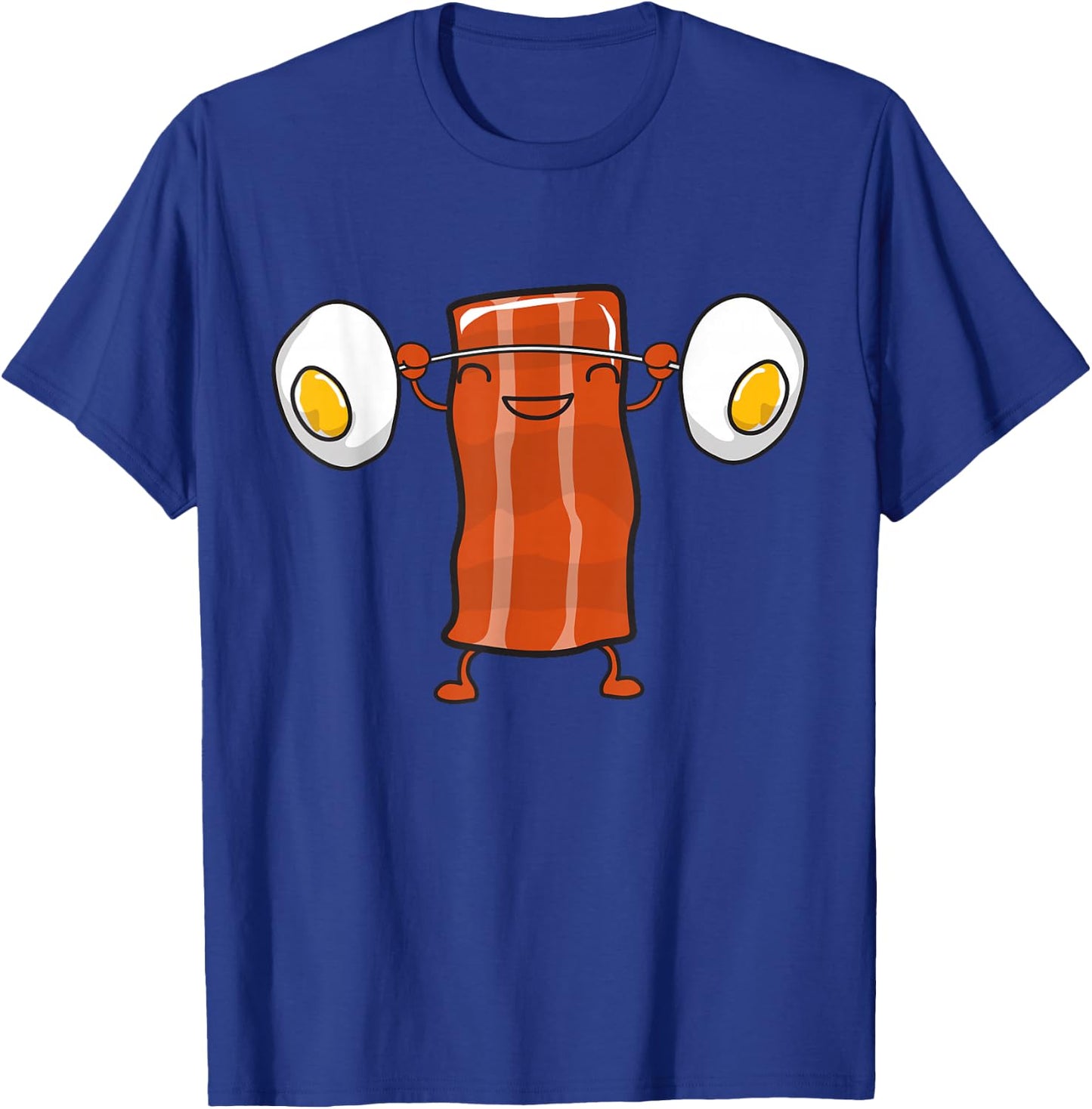 Bacon Lifting Eggs Funny Keto Snatch Squat Barbell Weight T-Shirt - T-Shirt | Royal