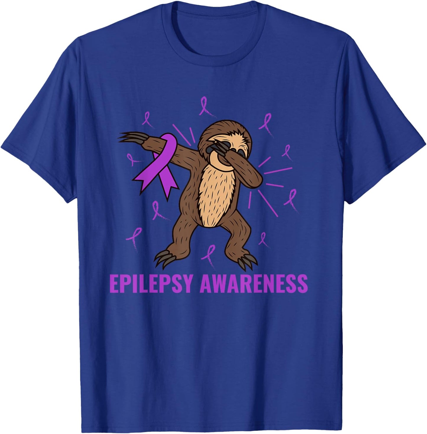 Epilepsy Awareness Month Sloth Advocate Epileptic Dabbing T-Shirt - T-Shirt | Royal