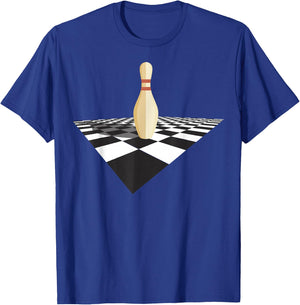 The Big Lebowski Bowling Pin Checkered Floor Graphic T-Shirt - T-Shirt | Royal