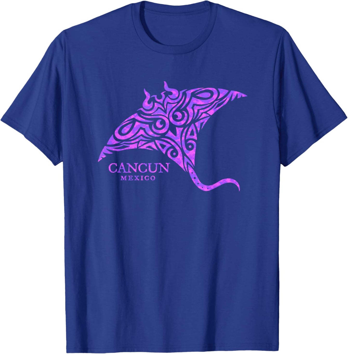 Retro Cancun Mexico Souvenir Colorful Stingray Girls T-Shirt - T-Shirt | Royal