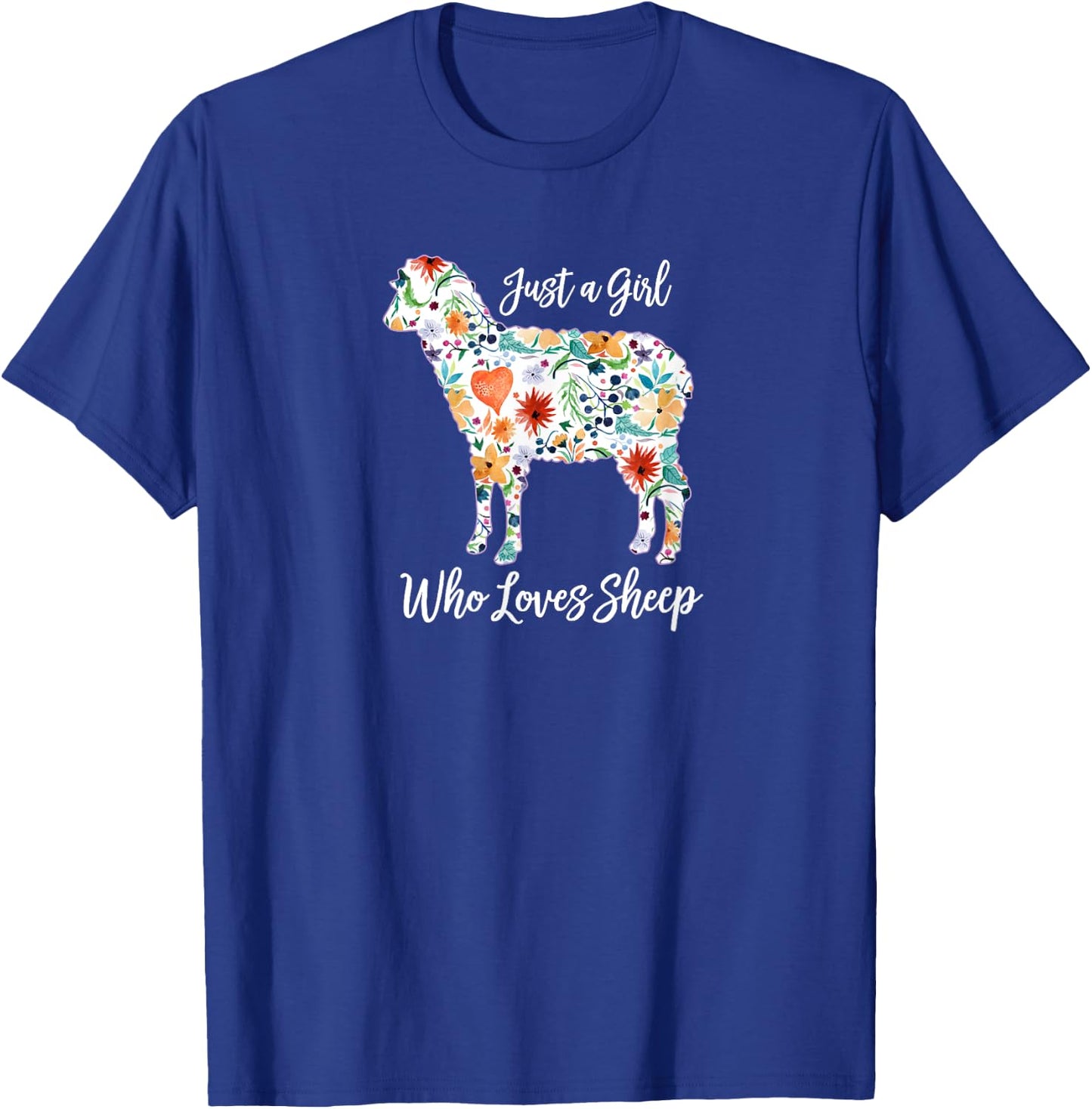 JUST A GIRL WHO LOVES SHEEP cute funny design T-Shirt - T-Shirt | Royal