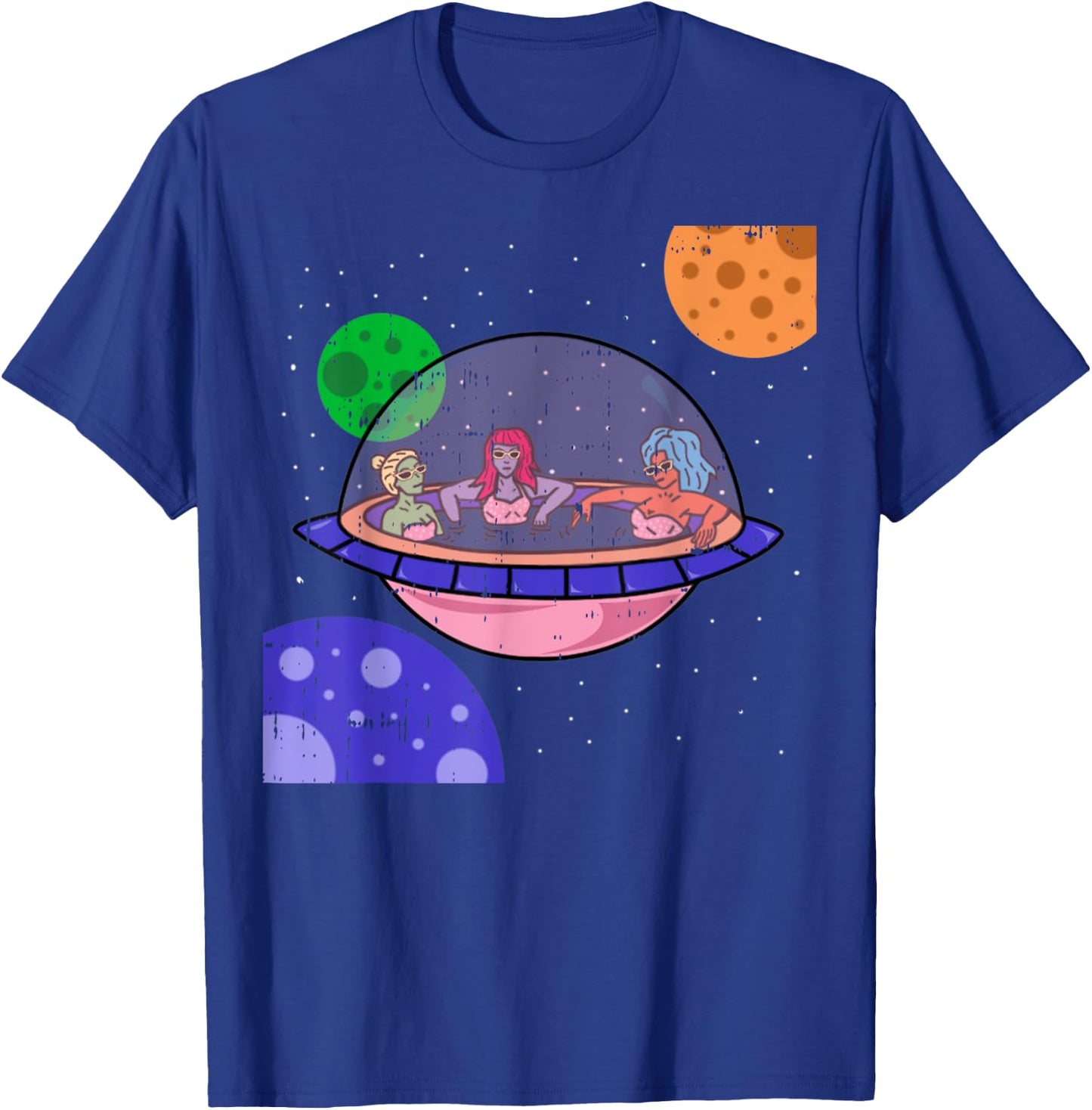Area-51 Alien Easy Bathtub Space Lazy UFO Halloween Gift T-Shirt - T-Shirt | Royal