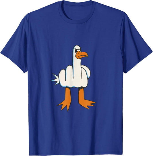 Middle Finger Seagull T-Shirt - T-Shirt | Royal