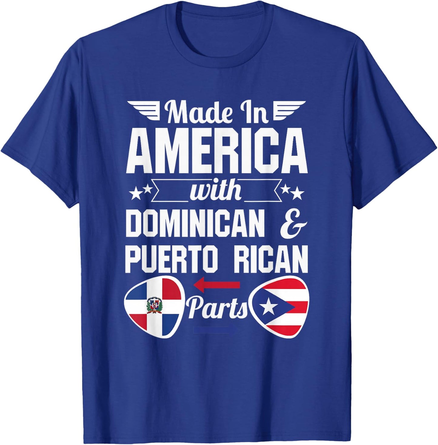 Dominirican Puerto Rico and Republica Dominicana Pride Flag T-Shirt - T-Shirt | Royal