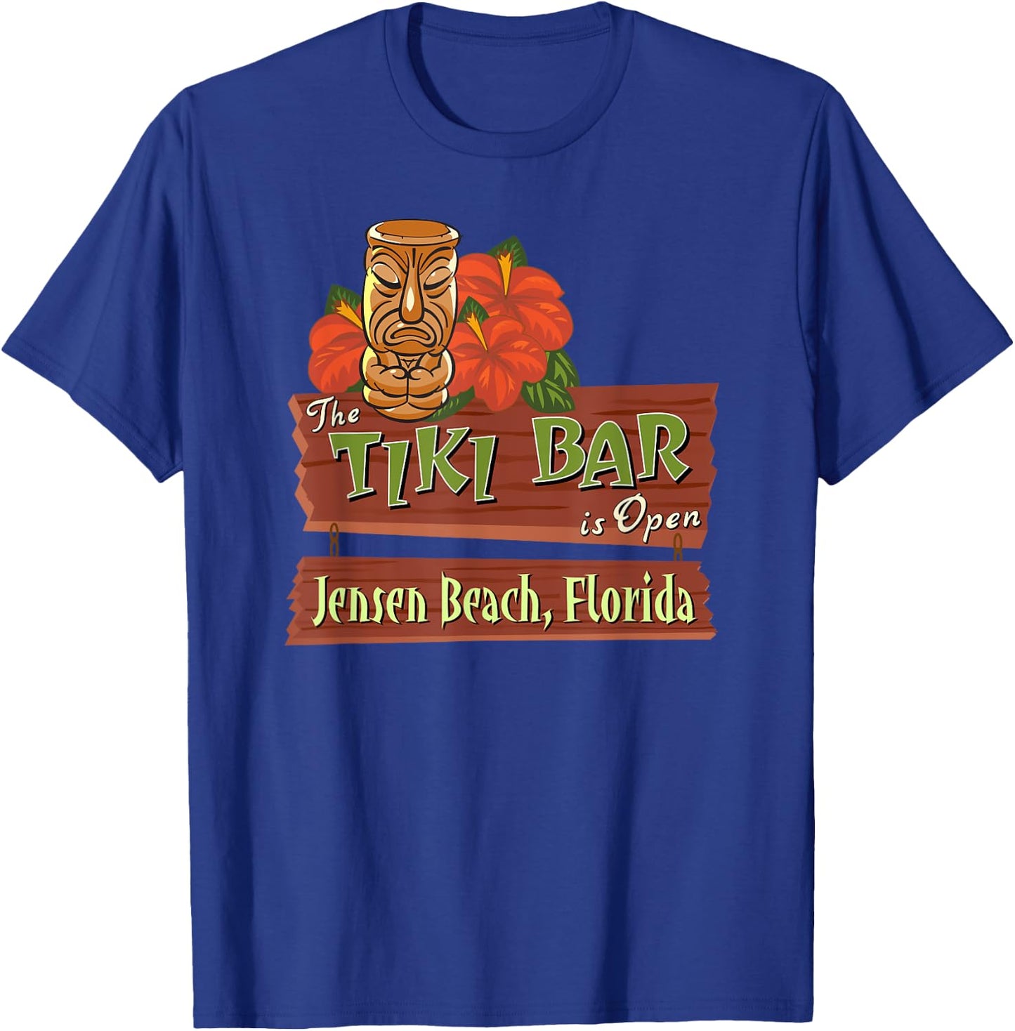 Jensen Beach Florida Tiki Bar Women T-Shirt - T-Shirt | Royal