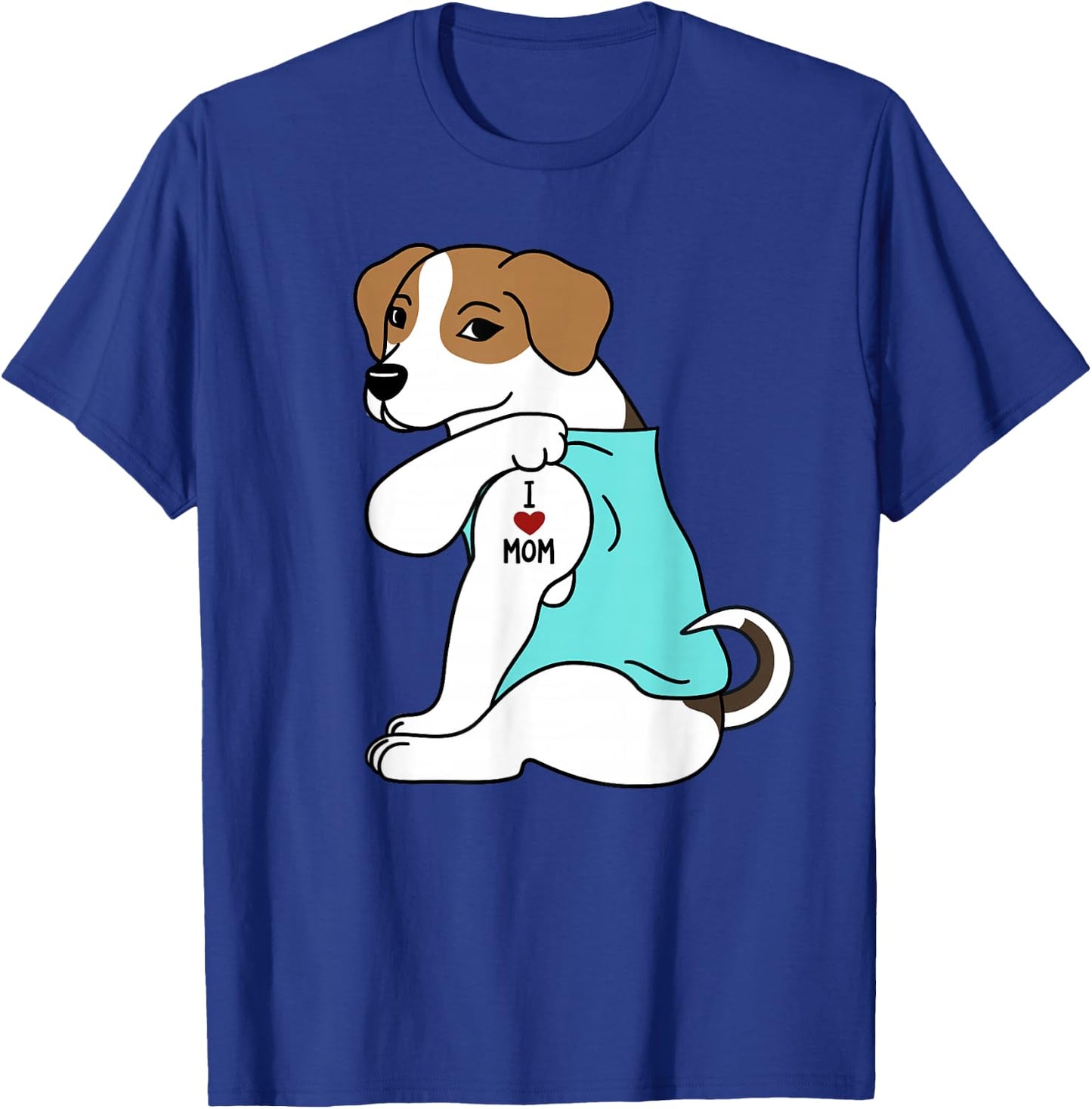 I Love Mom Tattoo Jack Russell Terrier Mother's Day Dog T-Shirt - T-Shirt | Royal