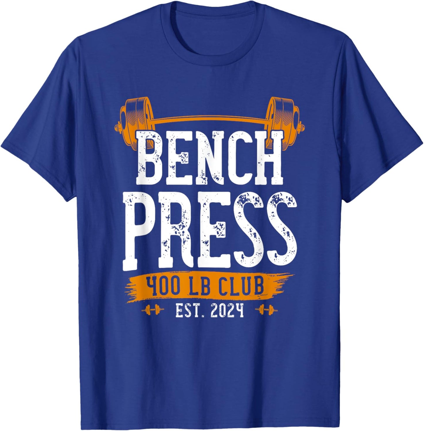 400 Pound Bench Press Club Benchpress Gym Workout T-Shirt - T-Shirt | Royal