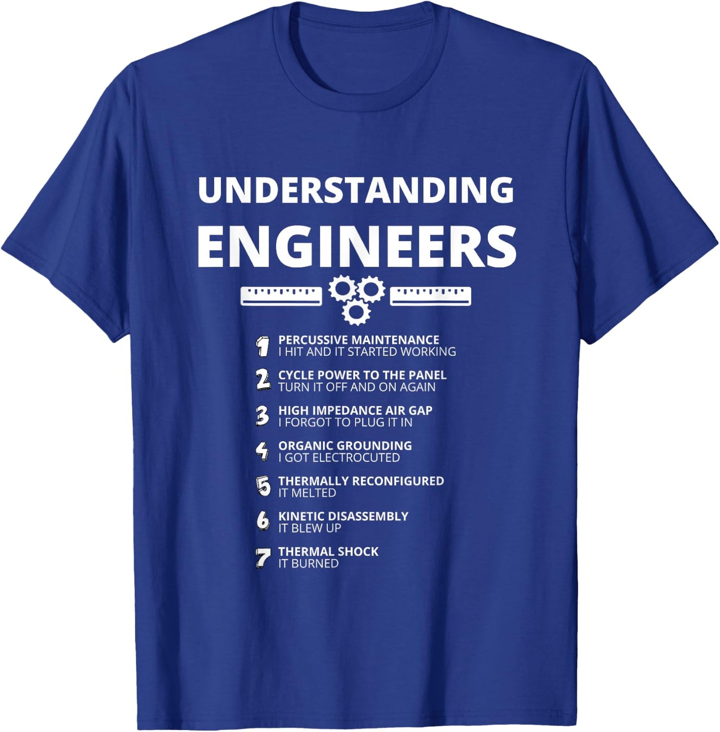 Understanding Engineers - Funny Sarcastic Engineering Gift Small T-Shirt - T-Shirt | Royal