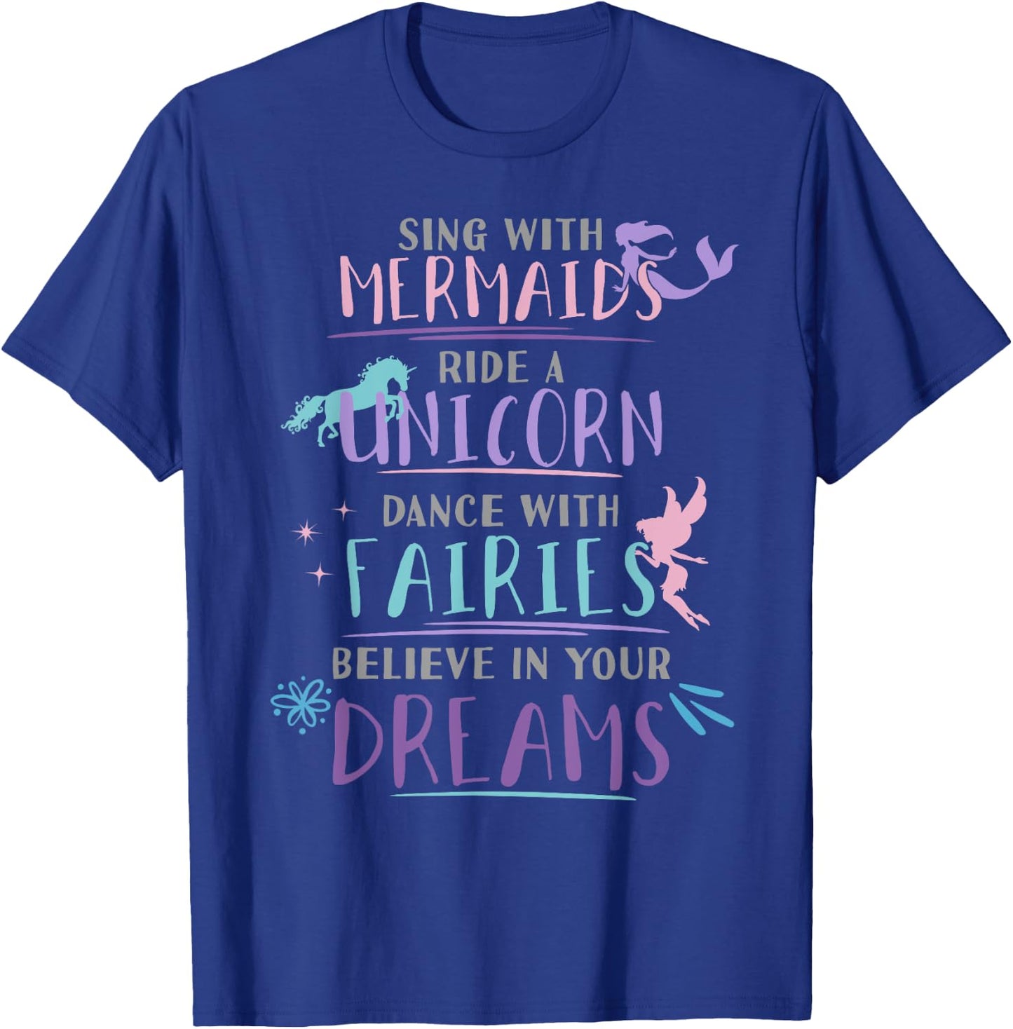 Cute Mermaid Unicorn Fairy Enchanted Girls T-Shirt - T-Shirt | Royal