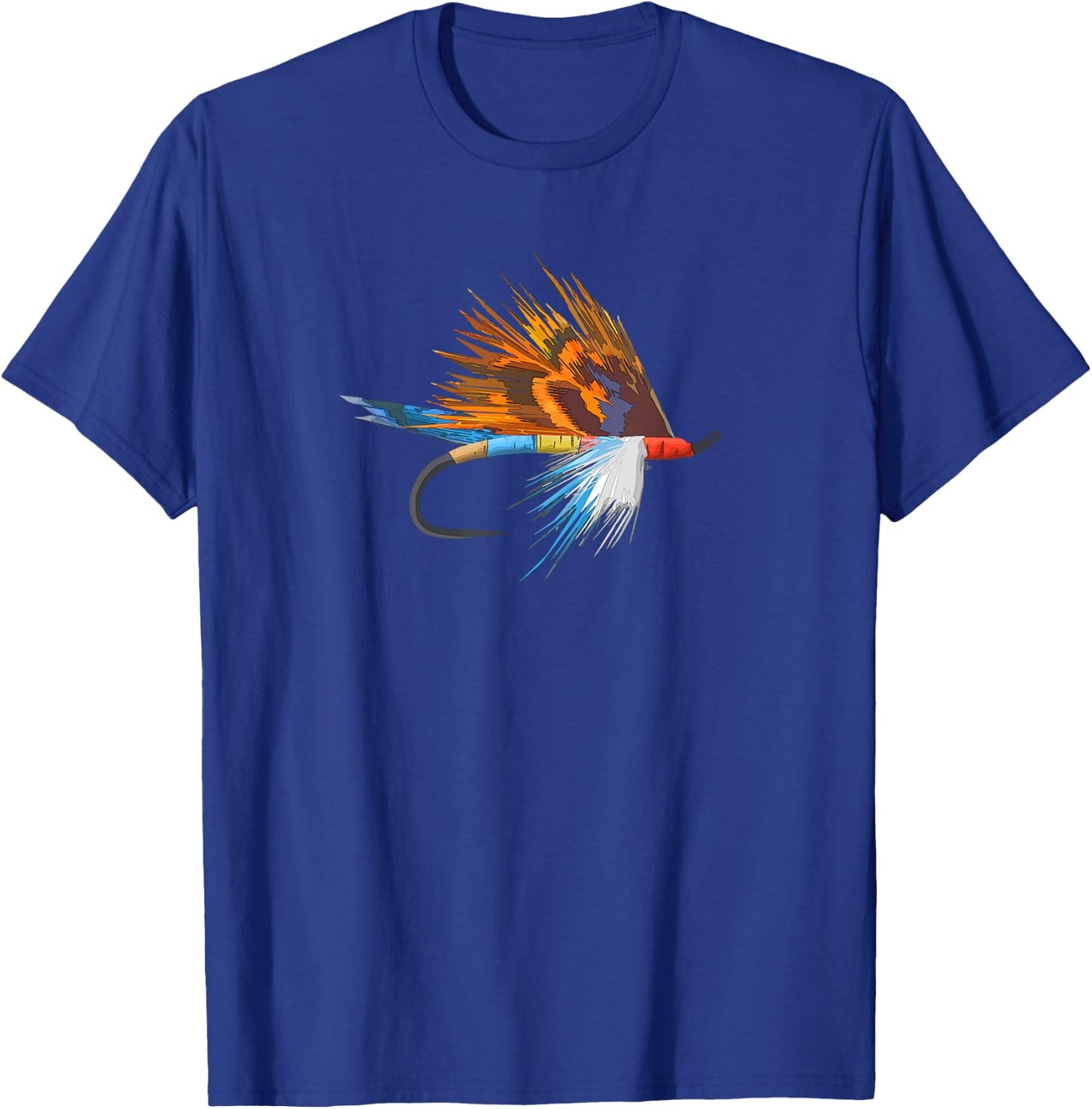 Fly Fishing Trout Fly Tie Art Fisherman Fly Fish Hook Art T-Shirt - T-Shirt | Royal