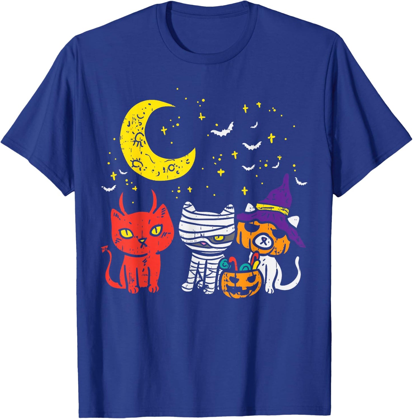 Kitten Mummy Pumpkin Devil Cute Halloween Cat Lover Gift T-Shirt - T-Shirt | Royal