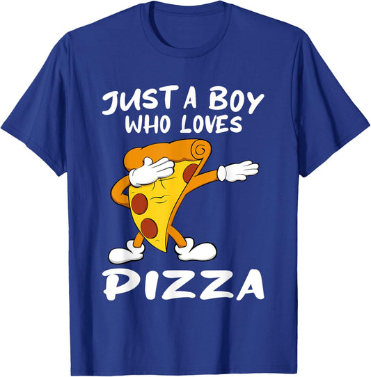 Just a Boy Who Loves Pizza T-Shirt - T-Shirt | Royal
