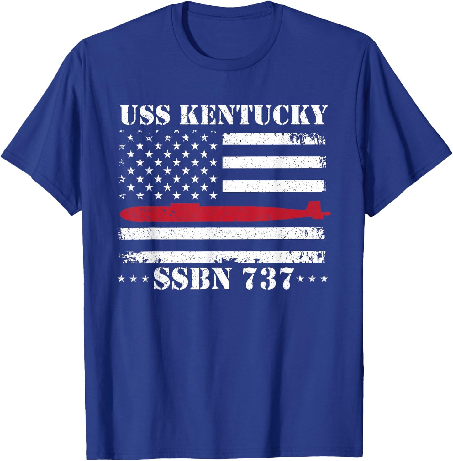 Submariner USS KENTUCKY SSBN737 US Flag Veteran Submarine T-Shirt - T-Shirt | Royal