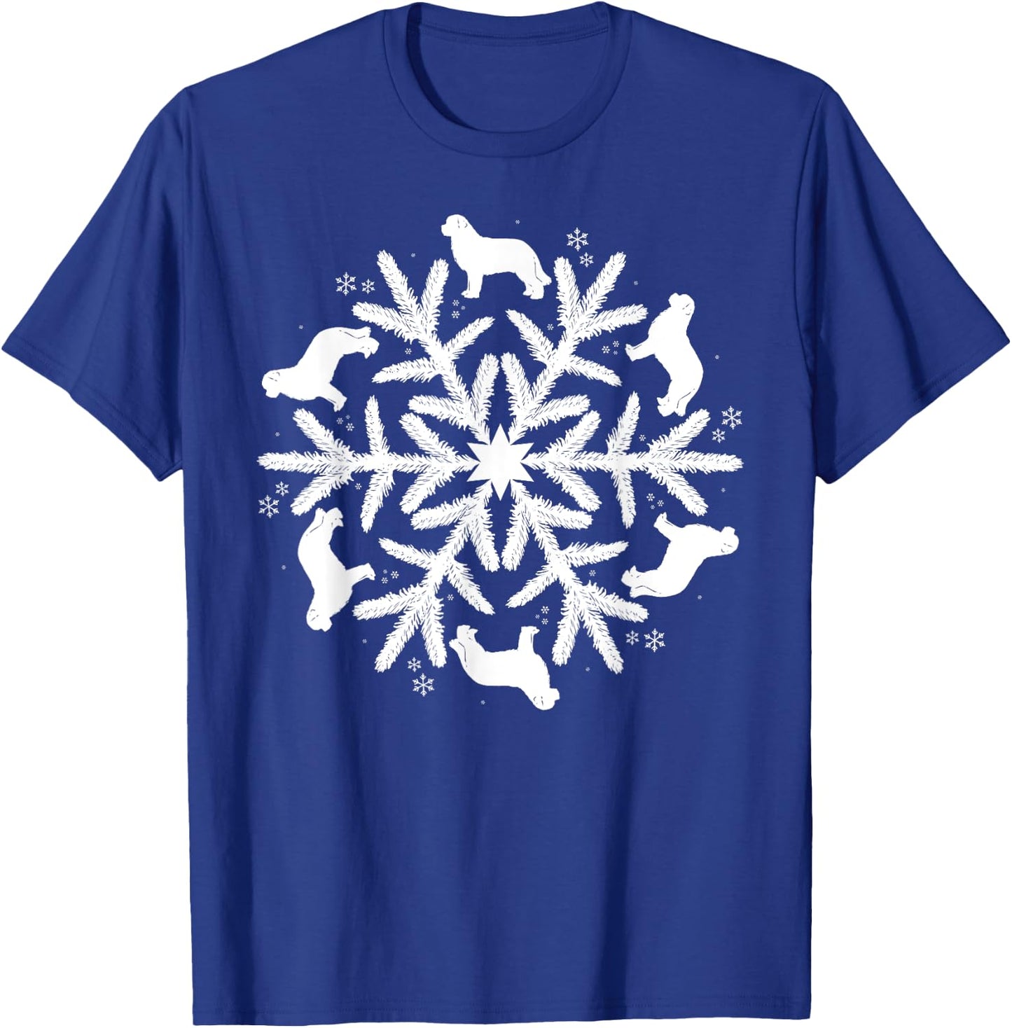 Snowflake Christmas Newfoundland T-Shirt - T-Shirt | Royal