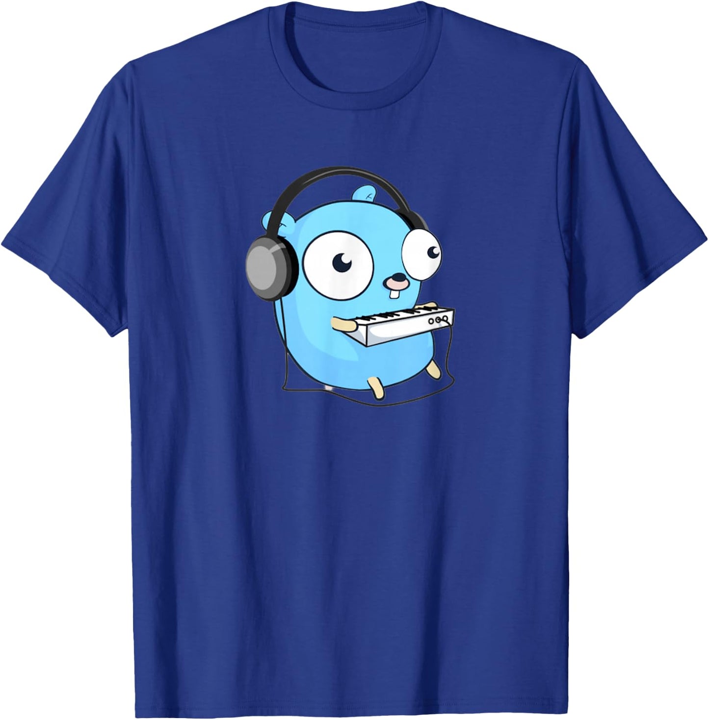 Music Gopher - Fun Programmer Developer GO lang Logo T-Shirt - T-Shirt | Royal