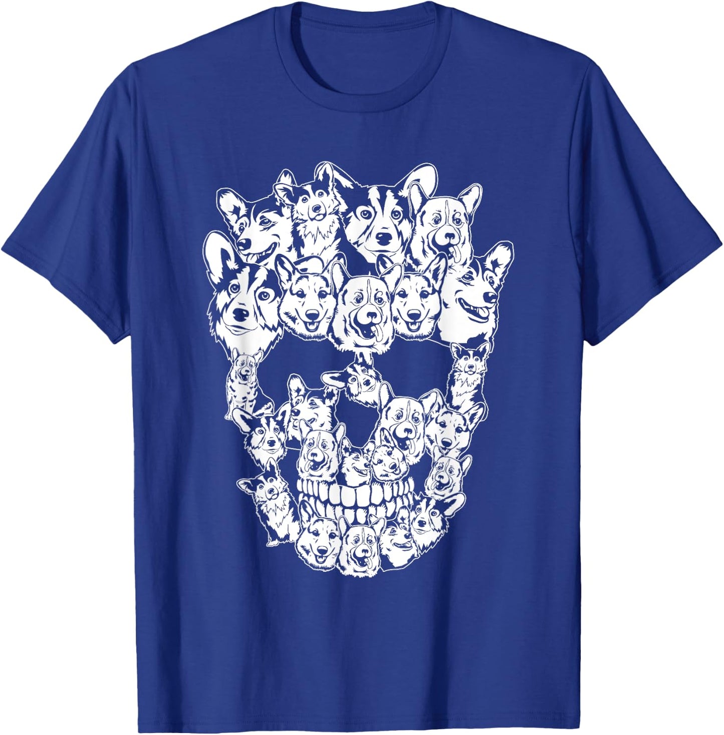 Funny Halloween Costume Skull Corgi Dog Lover Men Women Kids T-Shirt - T-Shirt | Royal