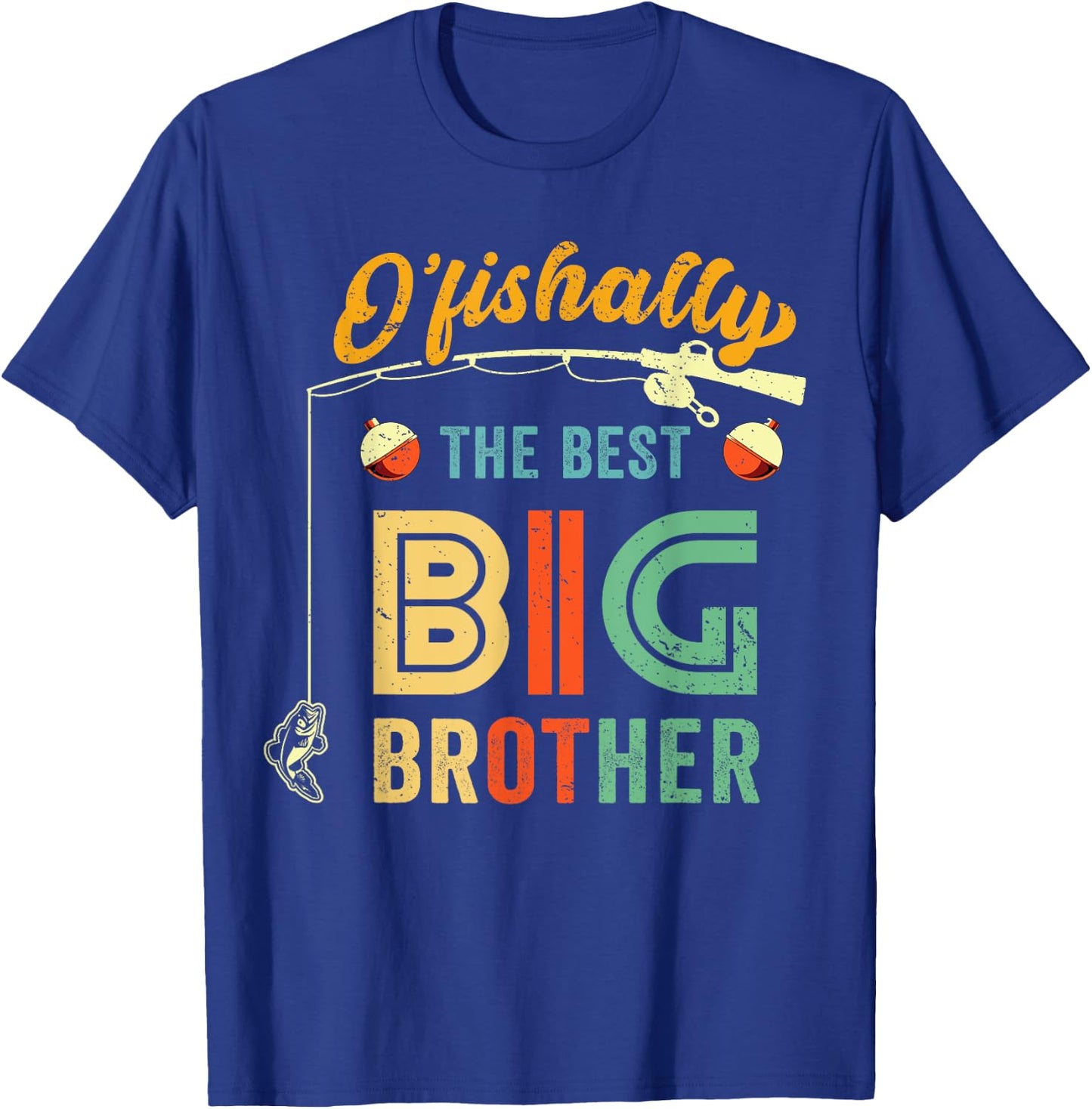 Ofishally The Best Big Brother Cute Boys Fishing Gift Kids T-Shirt - T-Shirt | Royal