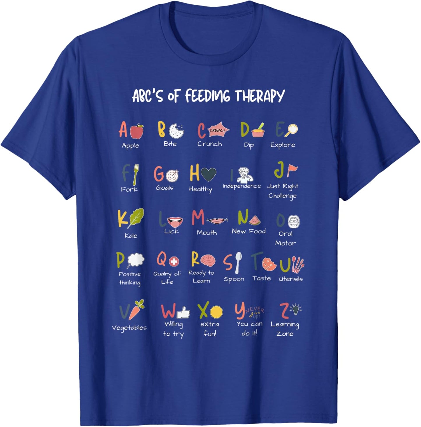 Feeding Therapy Alphabet Occupational Therapy Student Teach T-Shirt - T-Shirt | Royal