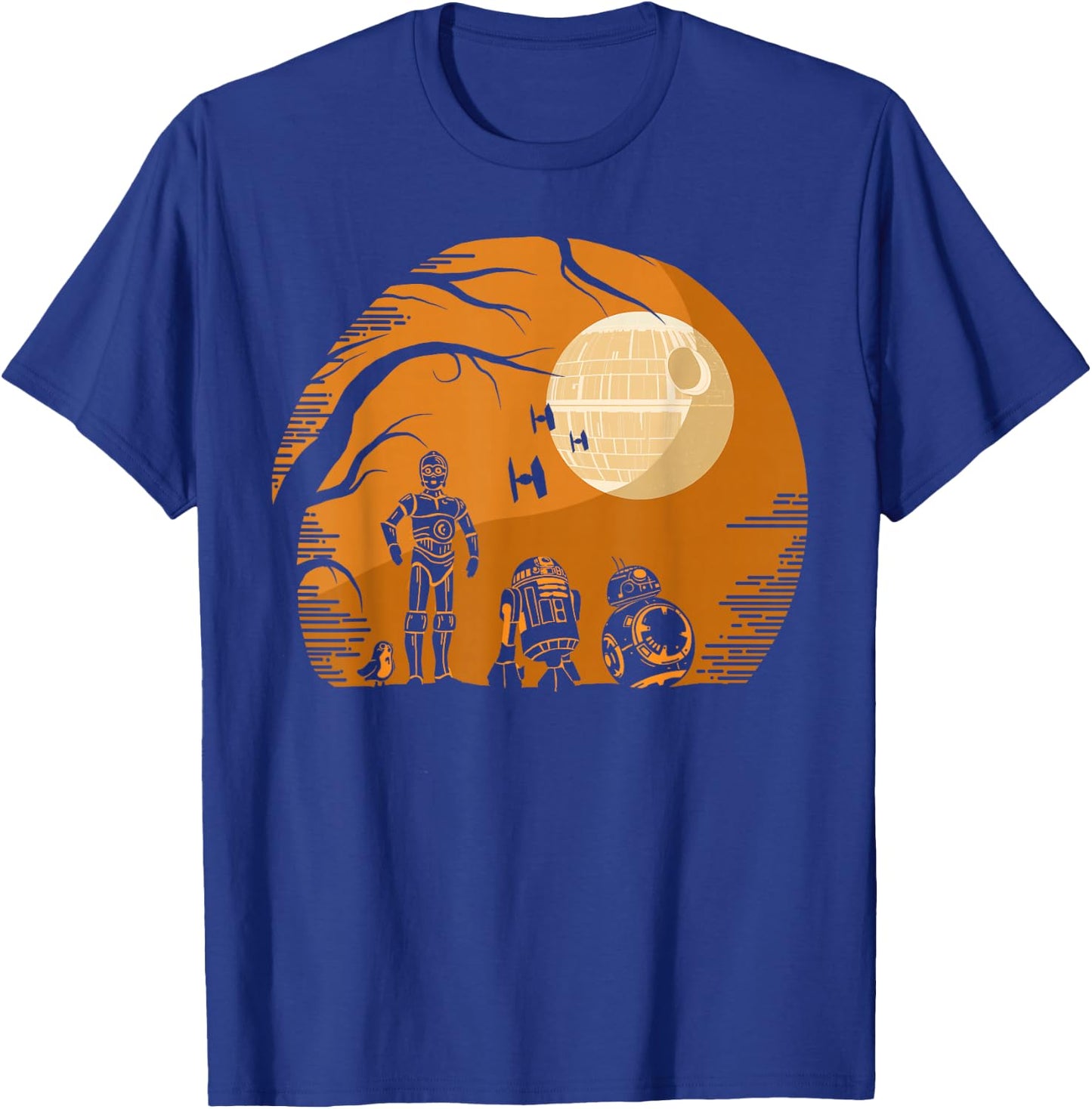 Star Wars Droids Halloween Orange Hue Death Star Portrait T-Shirt - T-Shirt | Royal