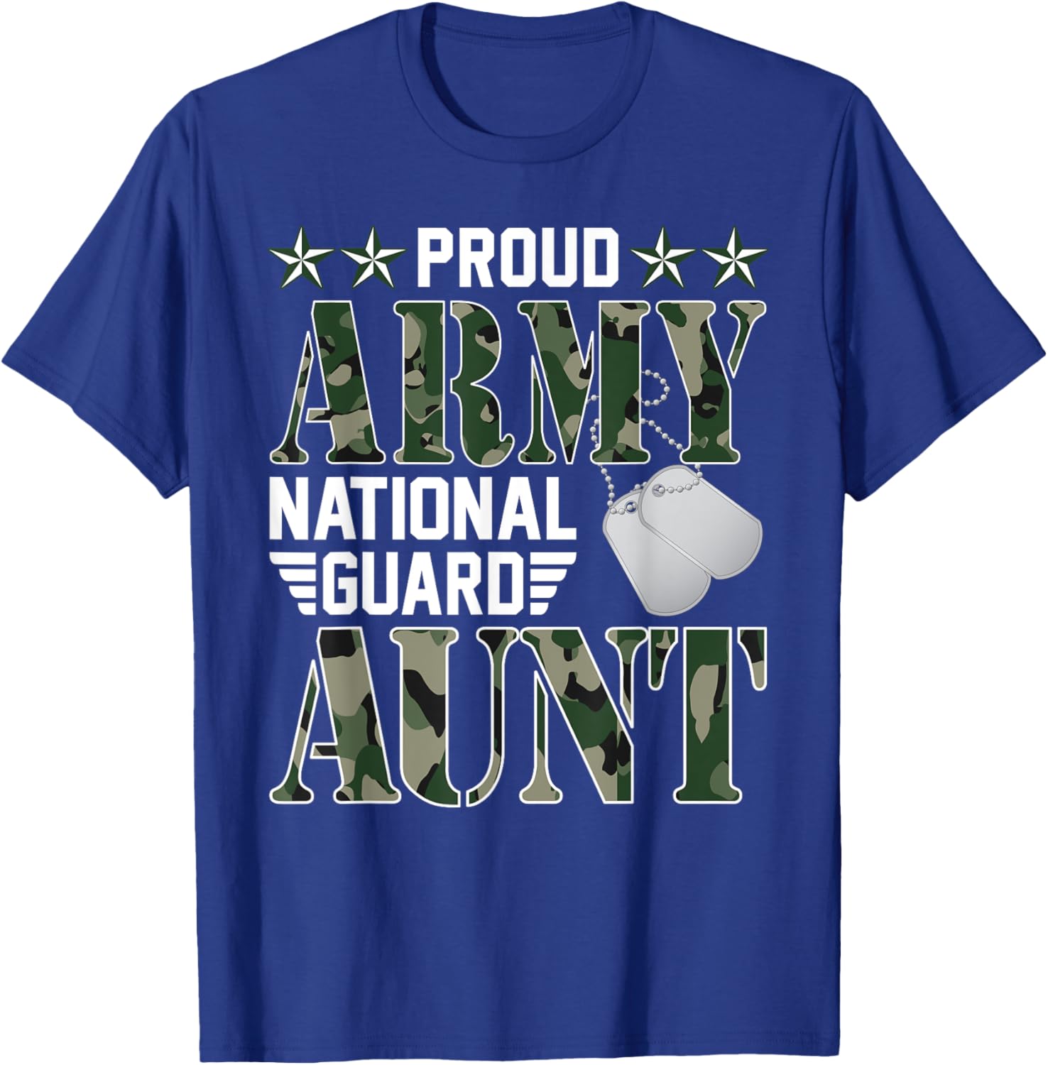 Proud Army National Guard Aunt Military Family Veteran T-Shirt - T-Shirt | Royal